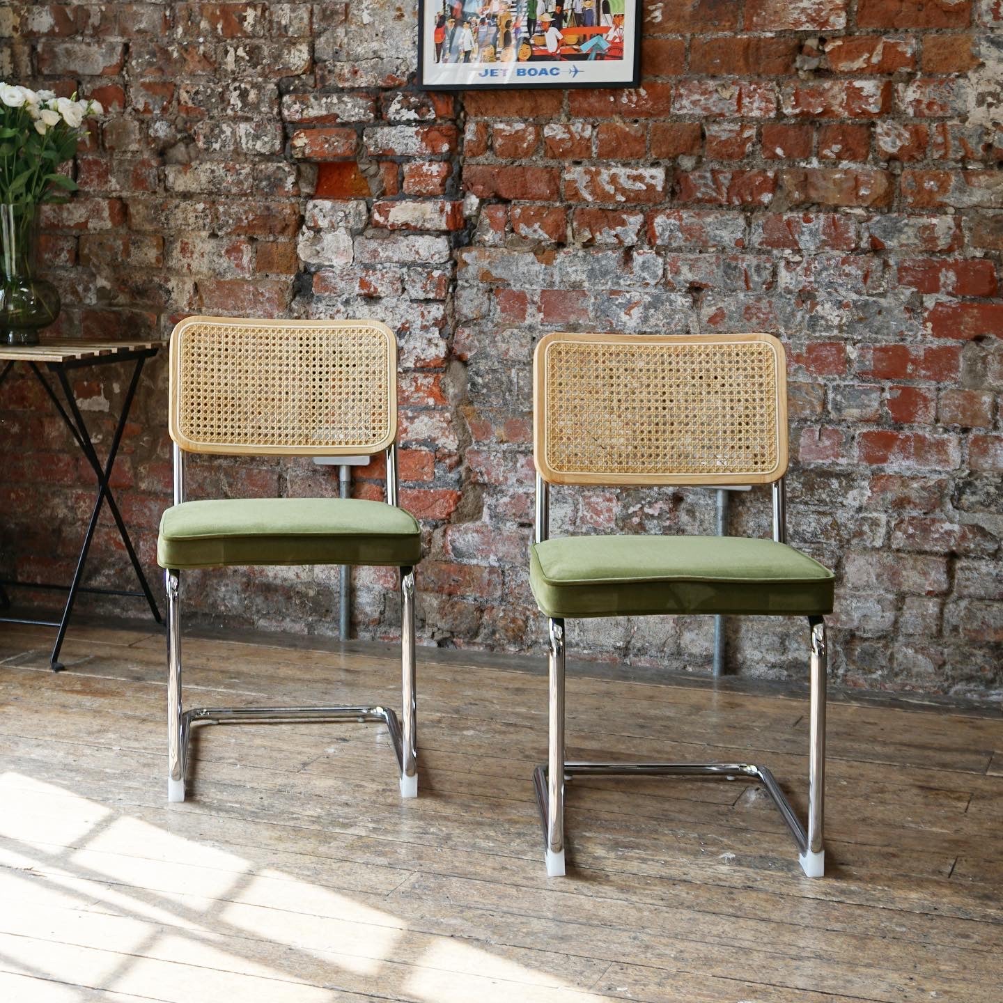 Bella Dining Set with 2 or 4 Brooklyn Dining Chairs in Olive Green