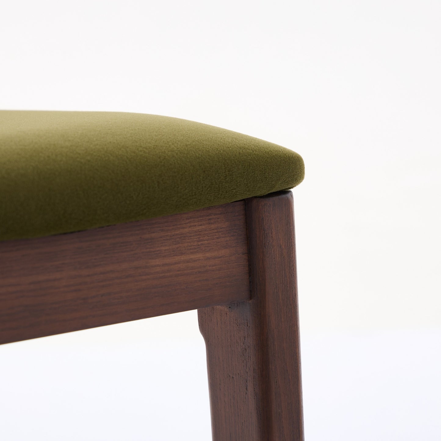 Bambie Solid Ash Wood Dining Chair in Walnut and Olive Green (2pk)