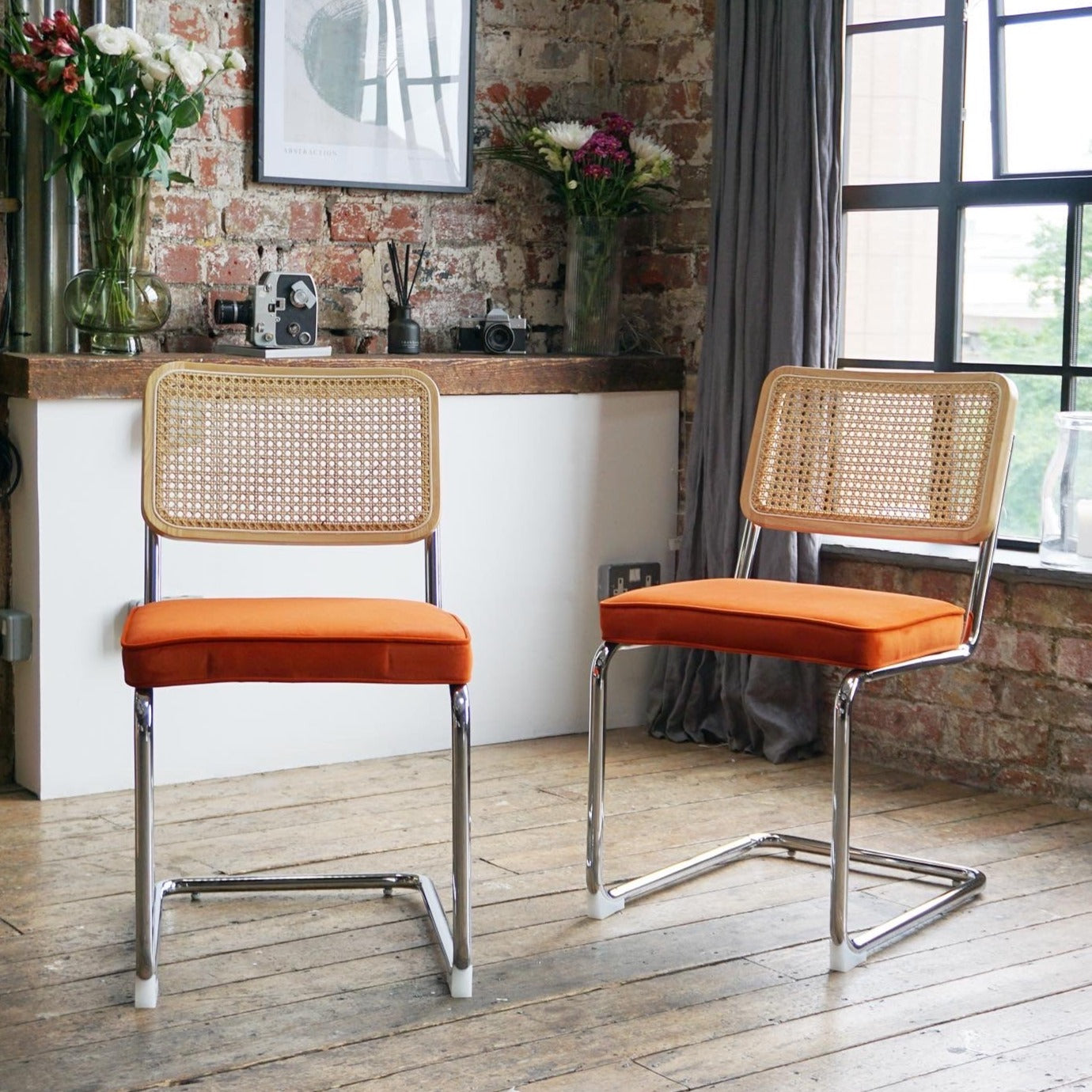 Brooklyn Rattan Chair Burnt Orange (2pk)