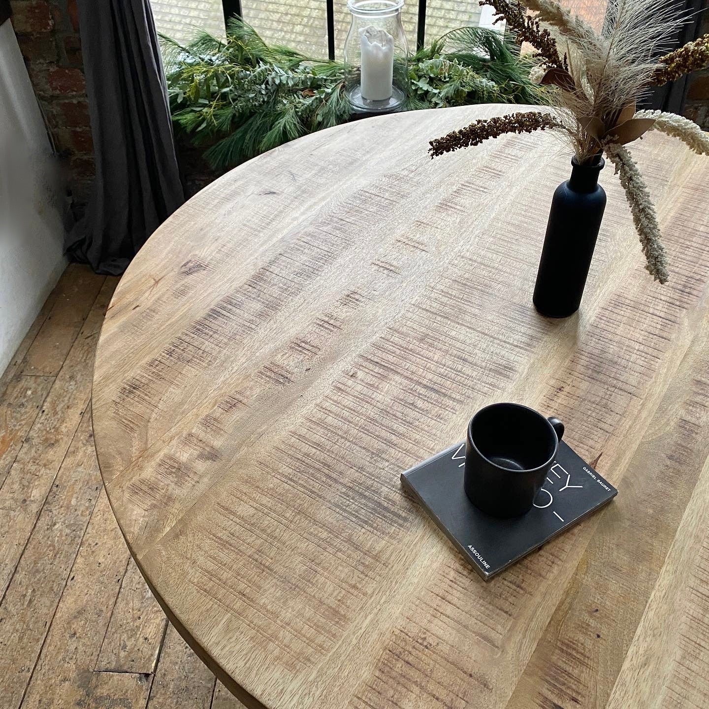 Sara Solid Mango Wood Dining Table with Walnut Wash (4 Sizes)