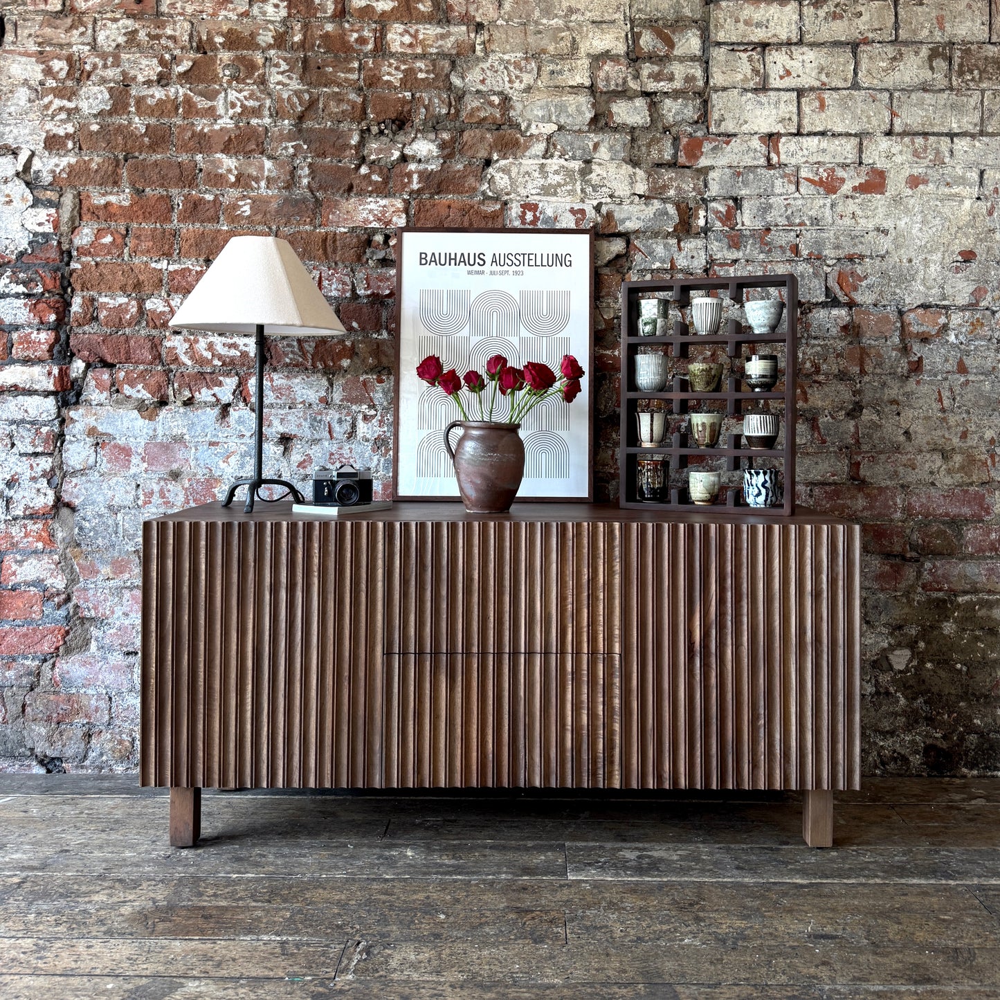 Arlo Solid Mango Wood 2 Door 2 Drawer Sideboard in Walnut