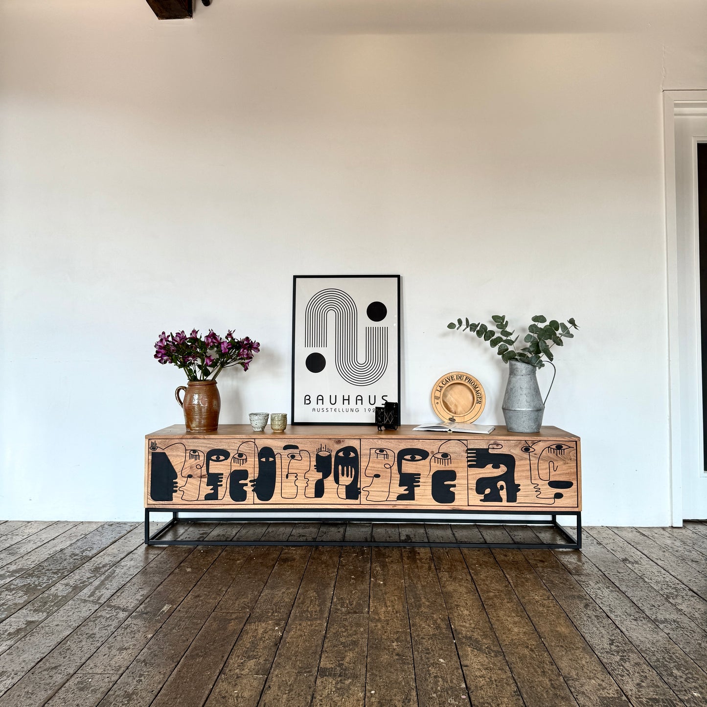 Pablo Solid Acacia Wood Large 4 Door TV Stand