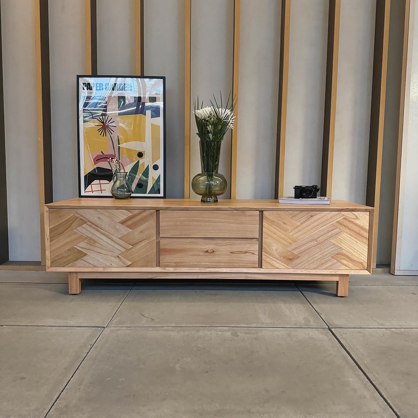 Raffles Solid Mindi Wood TV Unit
