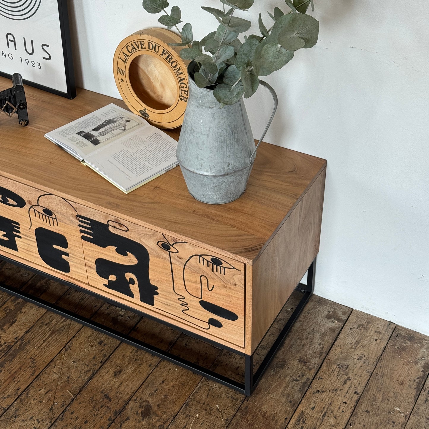 Pablo Solid Acacia Wood Large 4 Door TV Stand