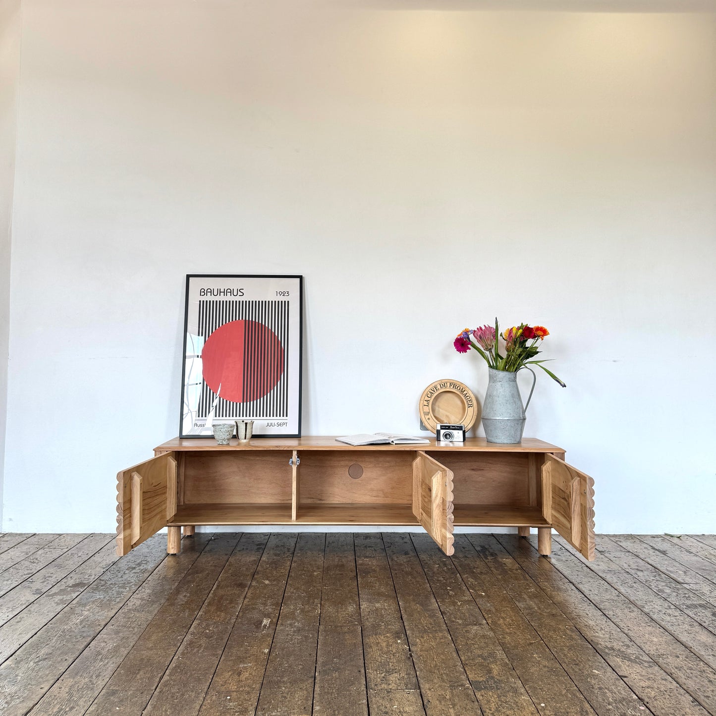 Kiso Solid Acacia Wood TV Stand