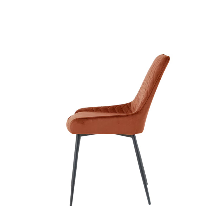 Brown chair with black legs on a white background