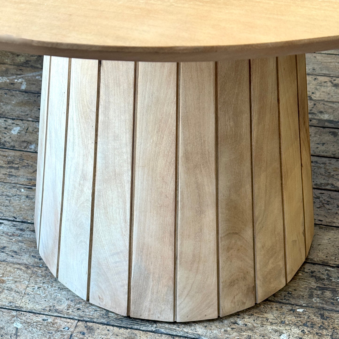 Gia Round Solid Mango Wood Dining Table Light Brown (3 Sizes)