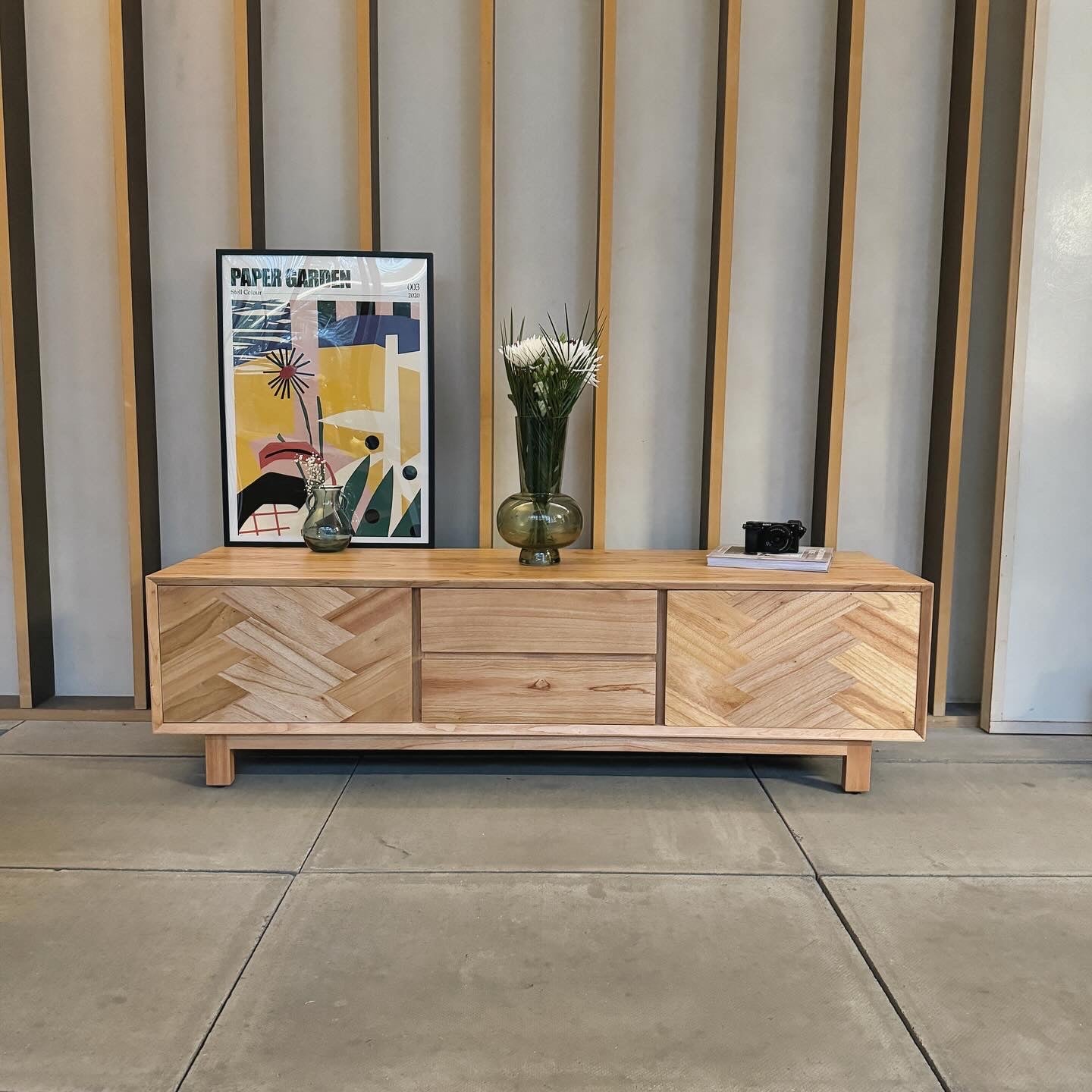 Raffles Solid Mindi Wood TV Unit