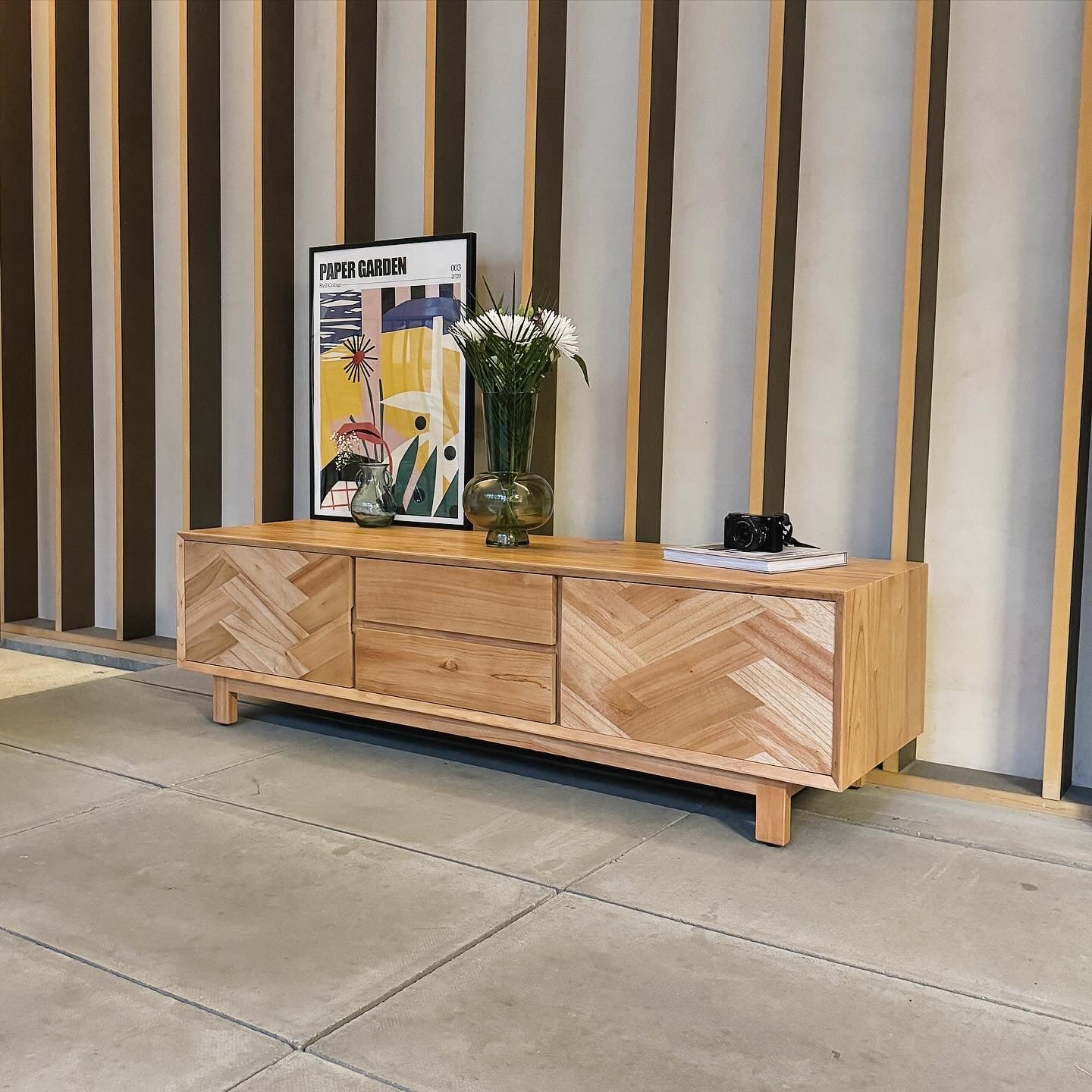 Raffles Solid Mindi Wood TV Unit