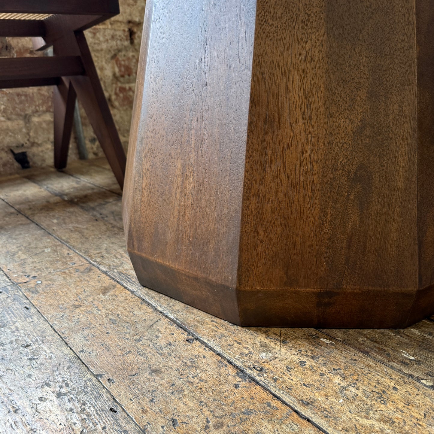 Skye Round Solid Mango Wood Dining Table in Brown (3 Sizes)