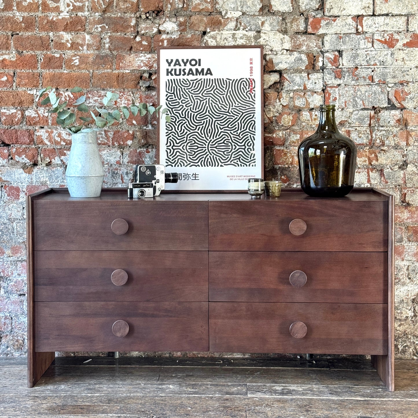 Helena Solid Mango Wood Chest of Drawers in Walnut