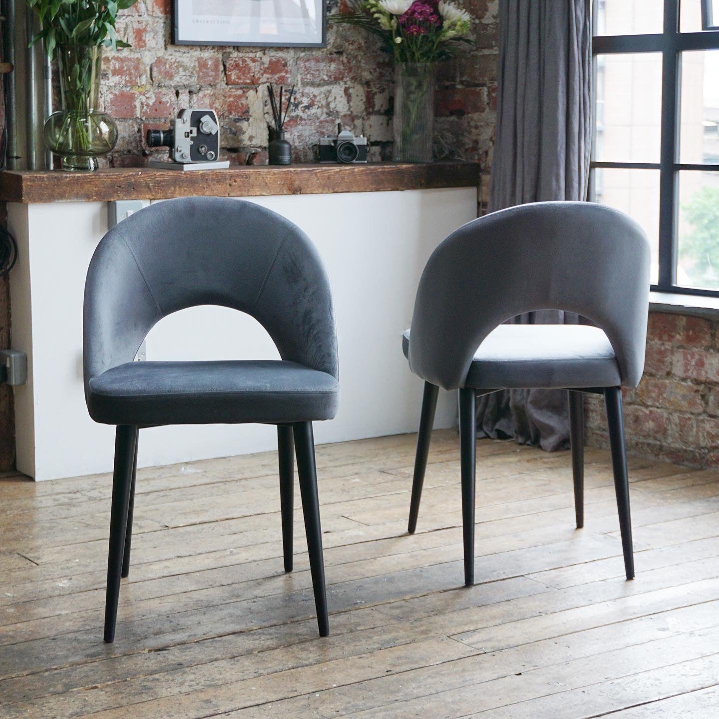 Bella Dining Chairs in Grey (2pk)