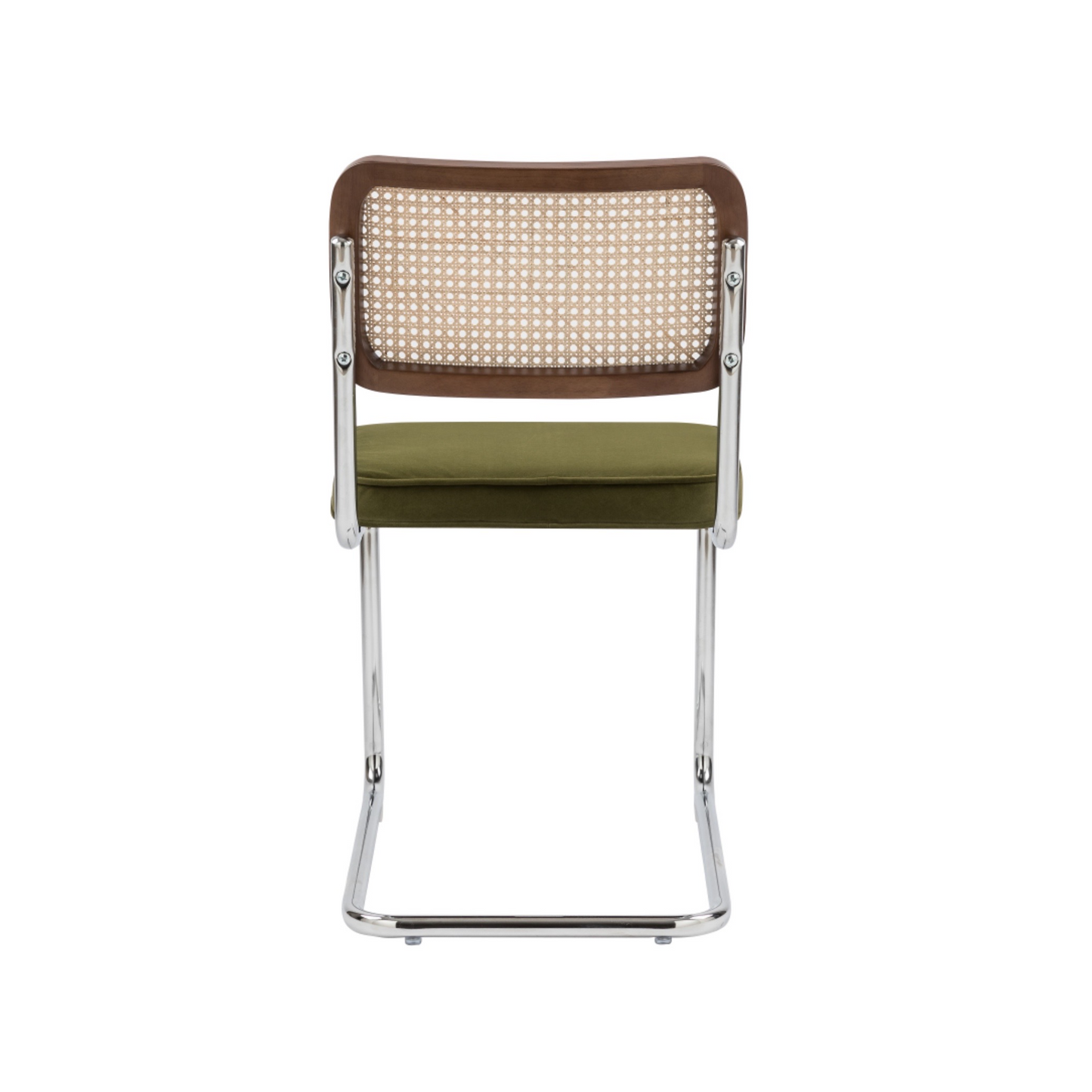 Brooklyn Rattan Chair Olive Green with Walnut Frame (2pk)