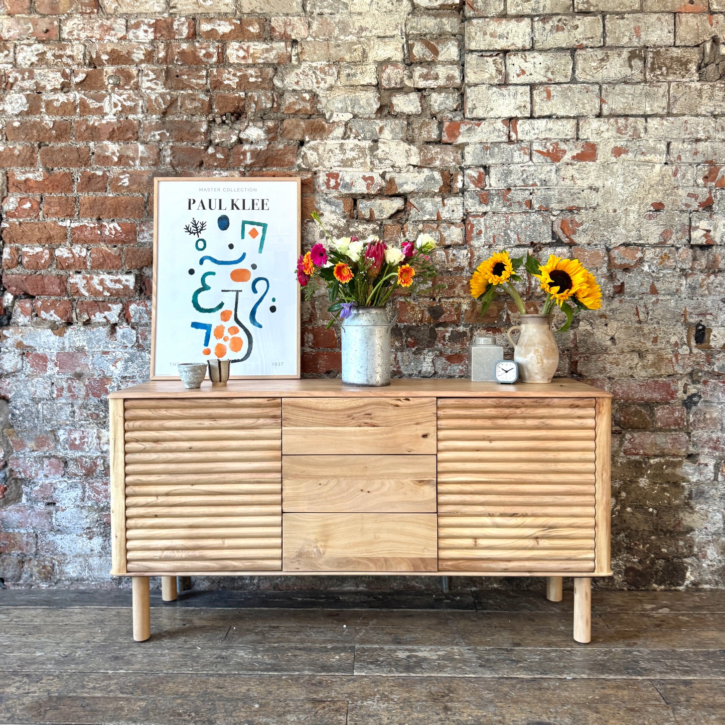 Kiso Solid Acacia Wood Large Sideboard in Natural