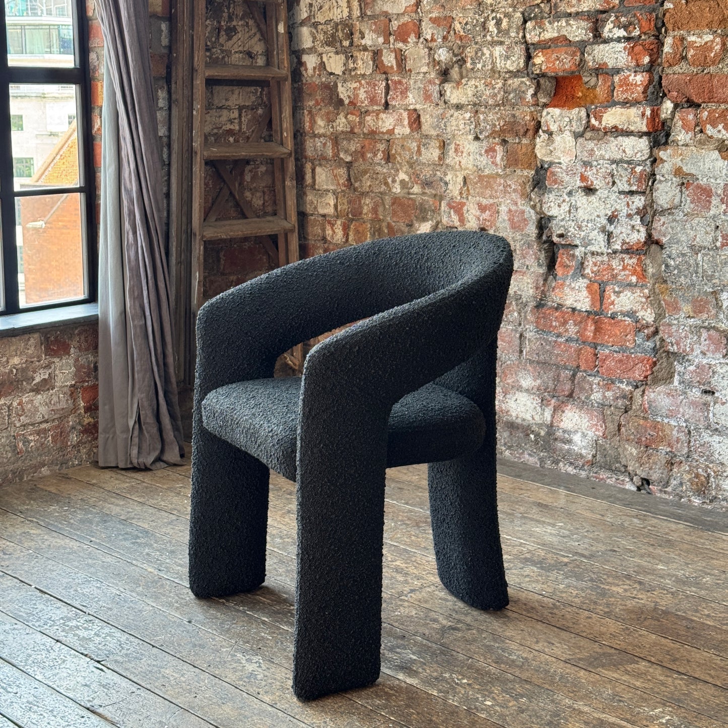 Eva Dining Chairs in Black Boucle (2pk)