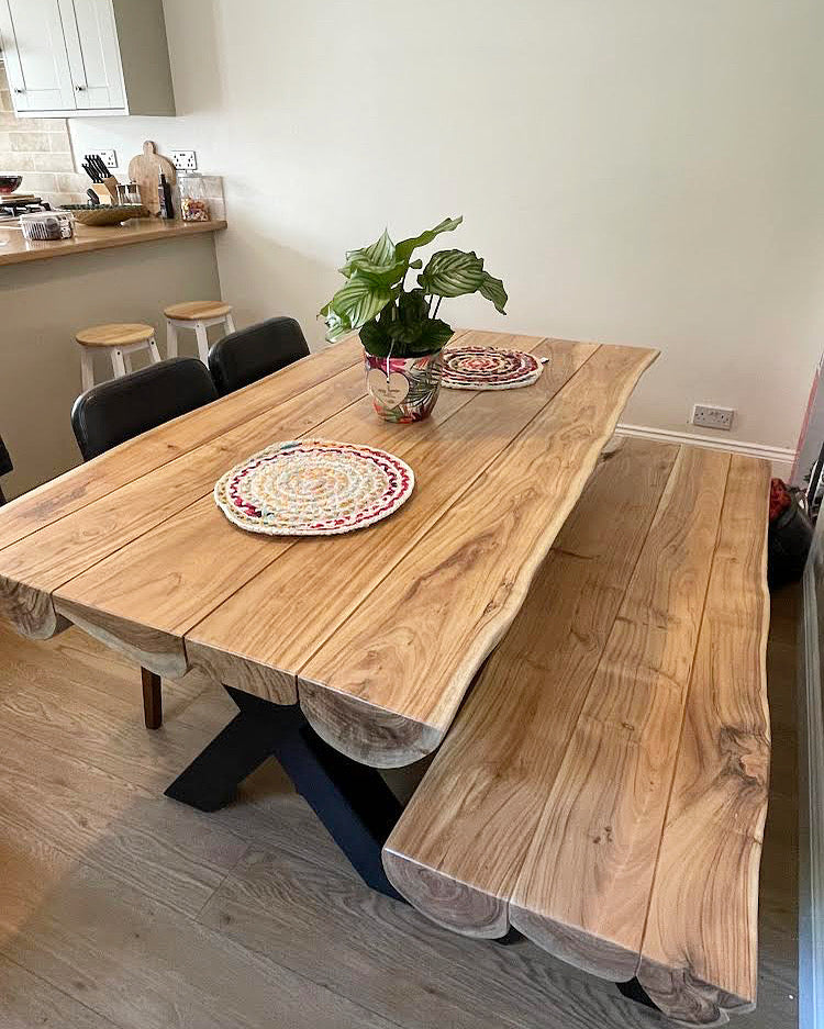 Thor Dining Table and Bench Set (4 Sizes)