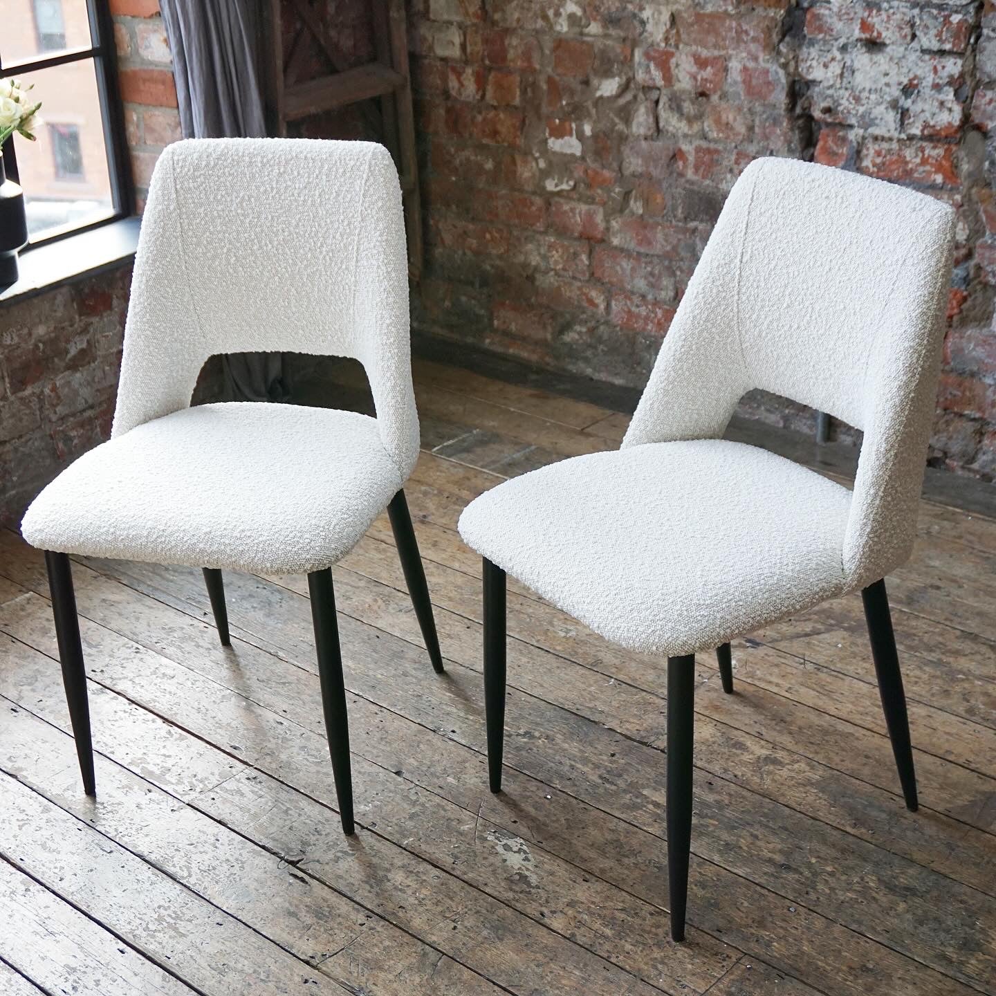 Nala Dining Chairs in Cream Boucle (2pk)