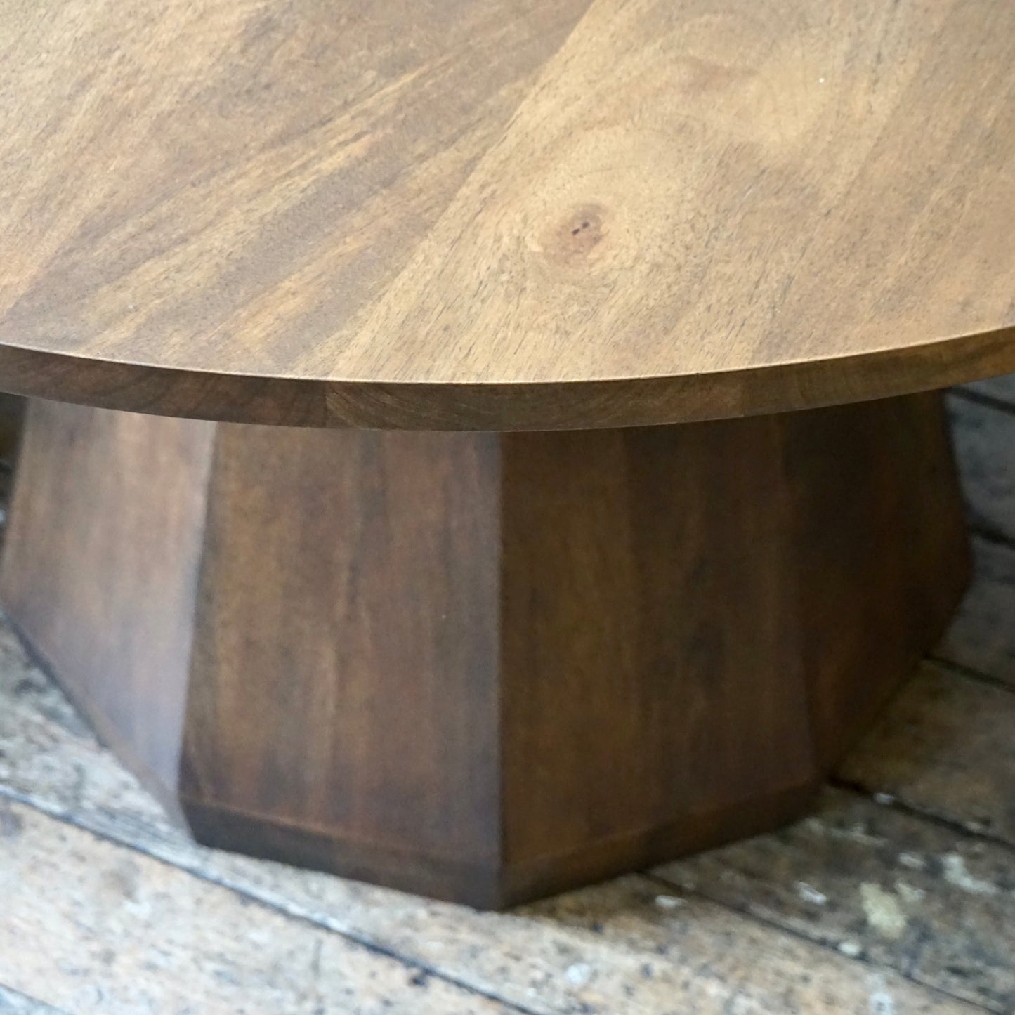 Skye Round Solid Mango Wood Dining Table in Brown (3 Sizes)