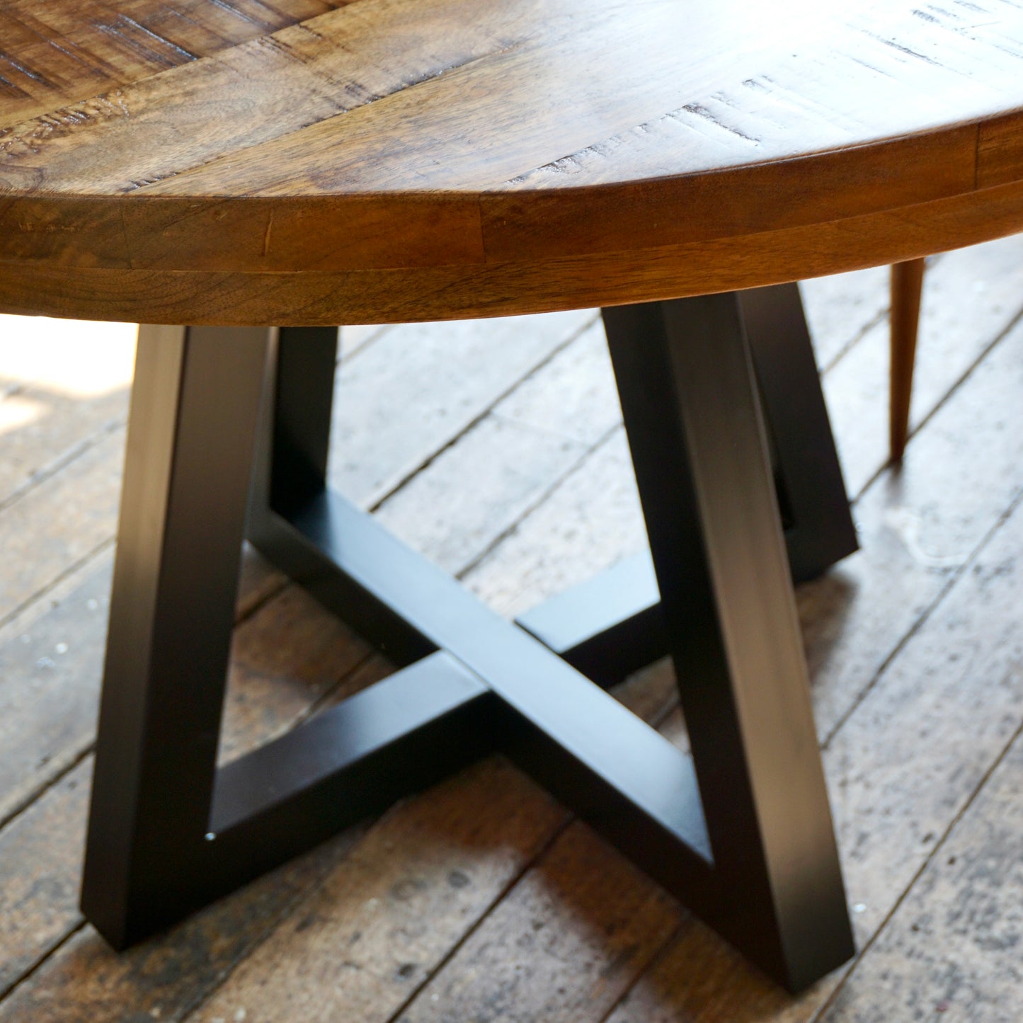 Ida Solid Mango Wood Industrial Dining Table in Walnut (3 Sizes)