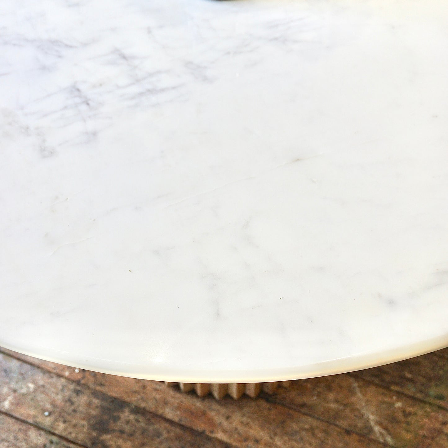 Freya Round Solid Marble & Mango Wood Dining Table Natural (2 Sizes)