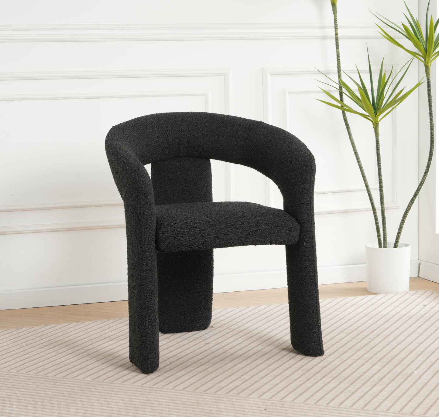 Eva Dining Chairs in Black Boucle (2pk)
