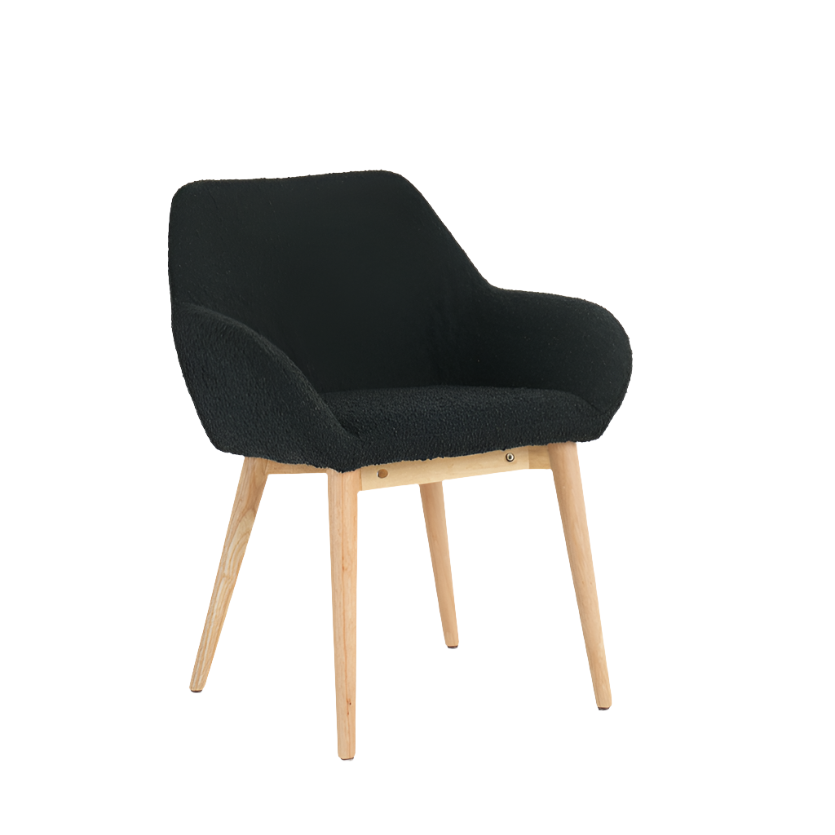 Amara Dining Chairs in Black Boucle (2pk)