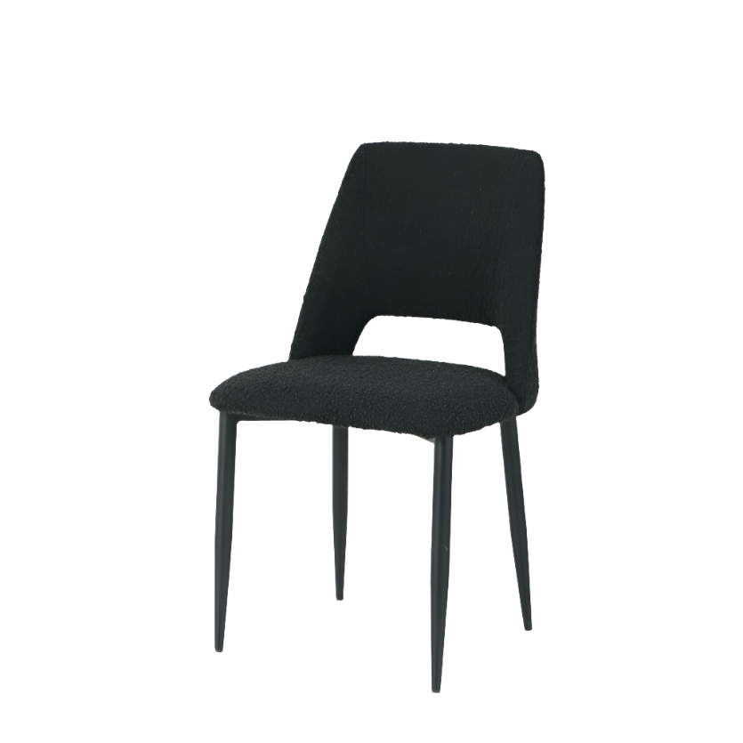 Nala Dining Chairs in Black Boucle (2pk)