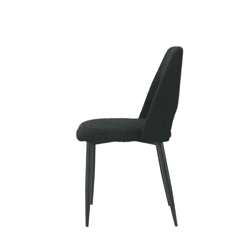 Nala Dining Chairs in Black Boucle (2pk)
