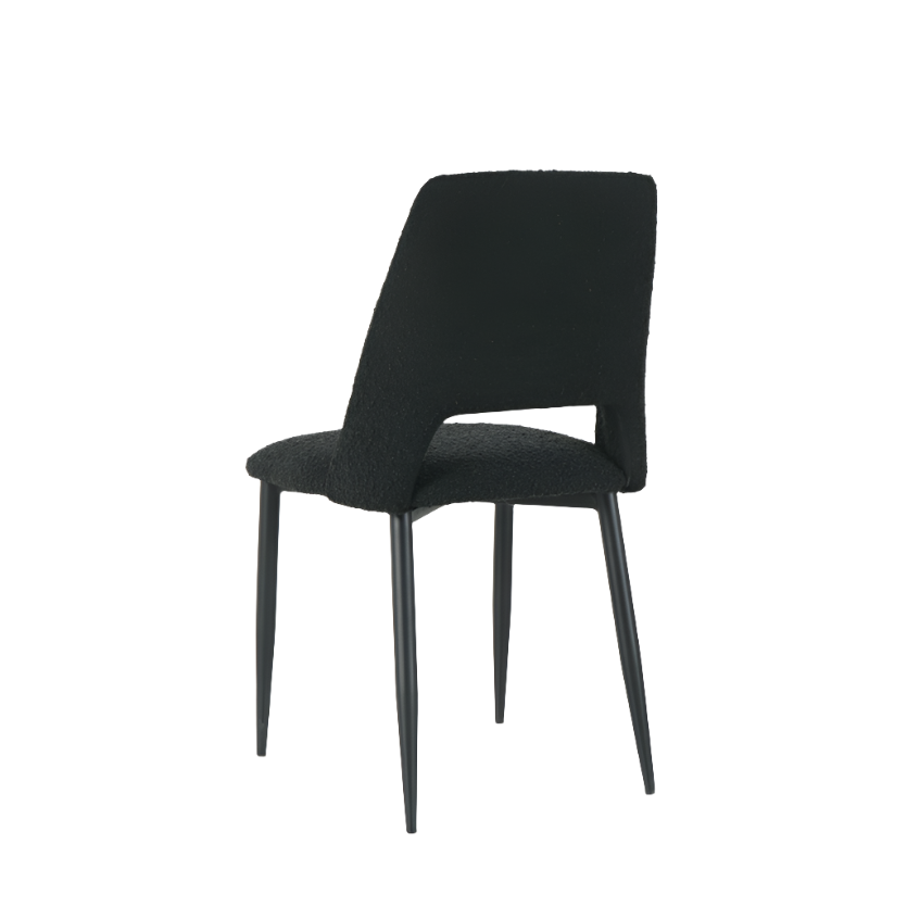 Nala Dining Chairs in Black Boucle (2pk)