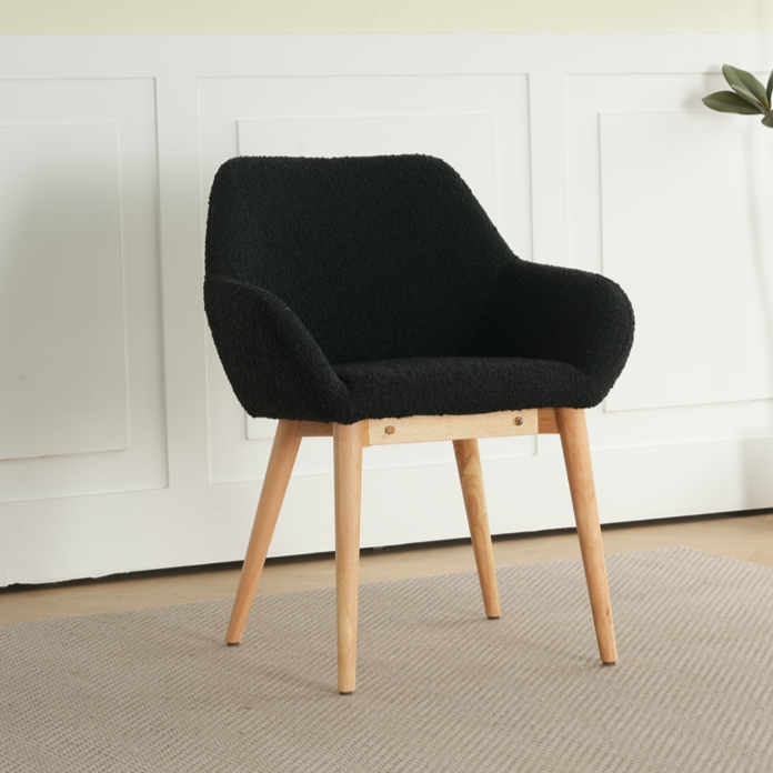 Amara Dining Chairs in Black Boucle (2pk)