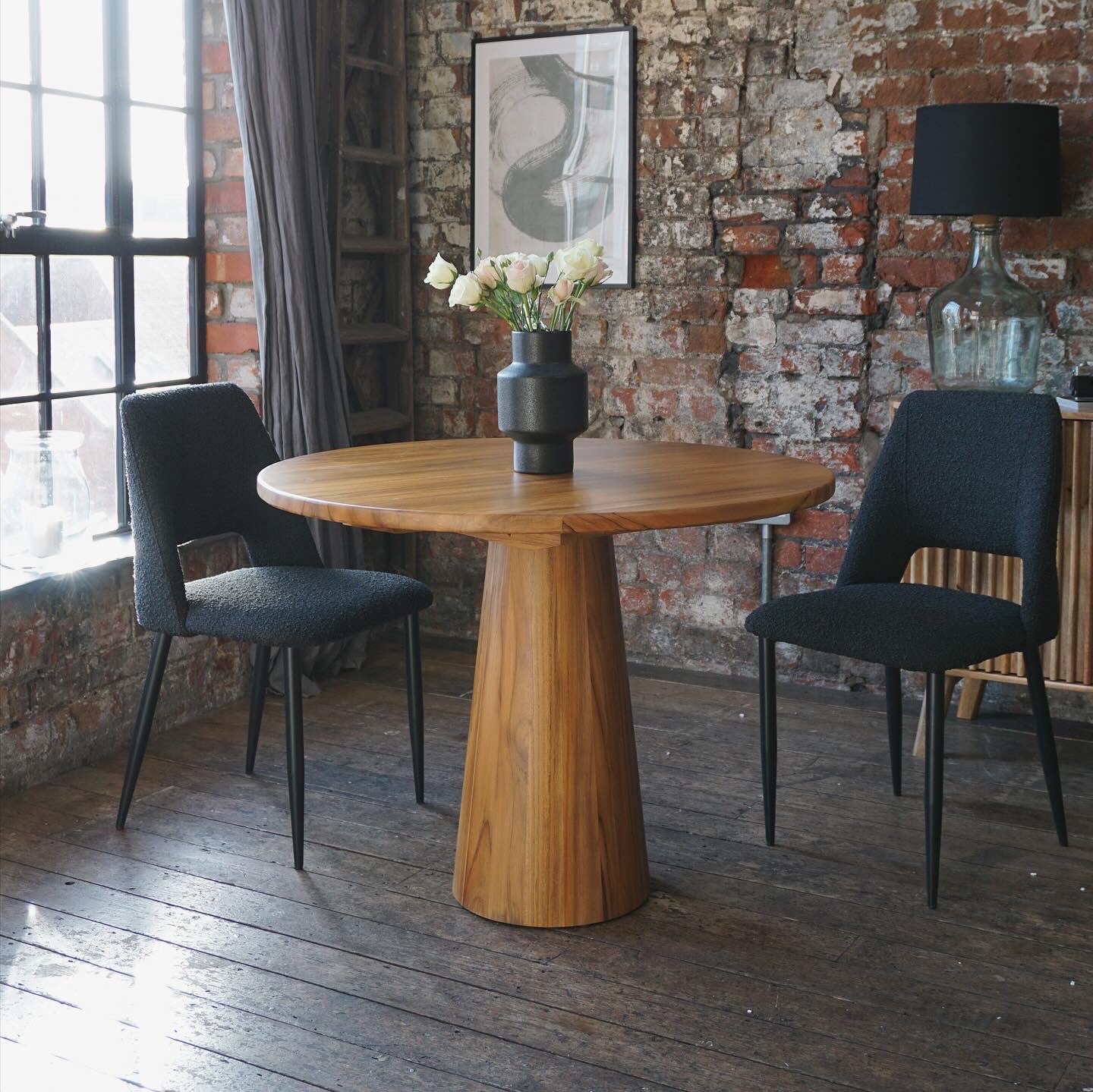 Bronx Round Solid Teak Dining Table Natural (3 Sizes)