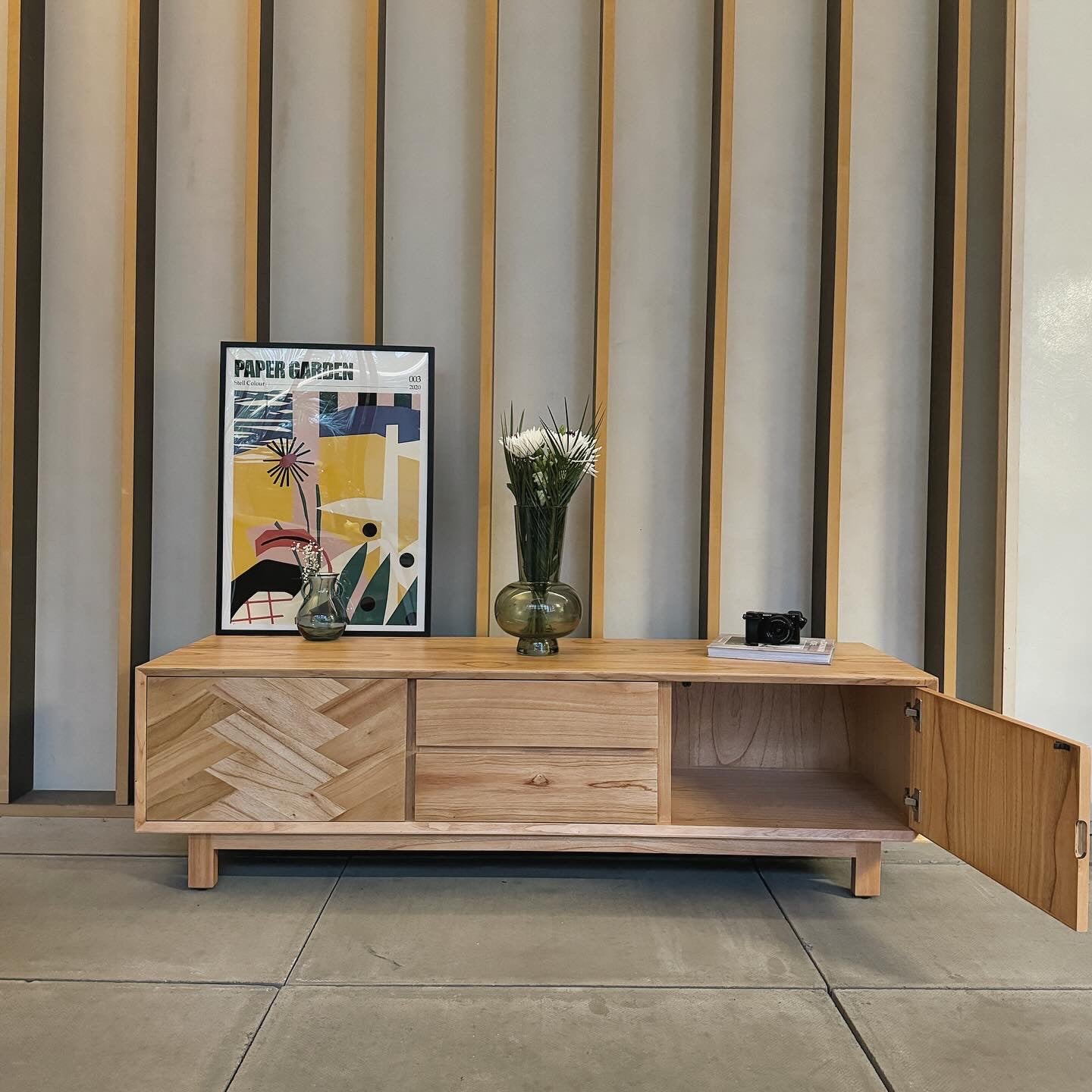 Raffles Solid Mindi Wood TV Unit