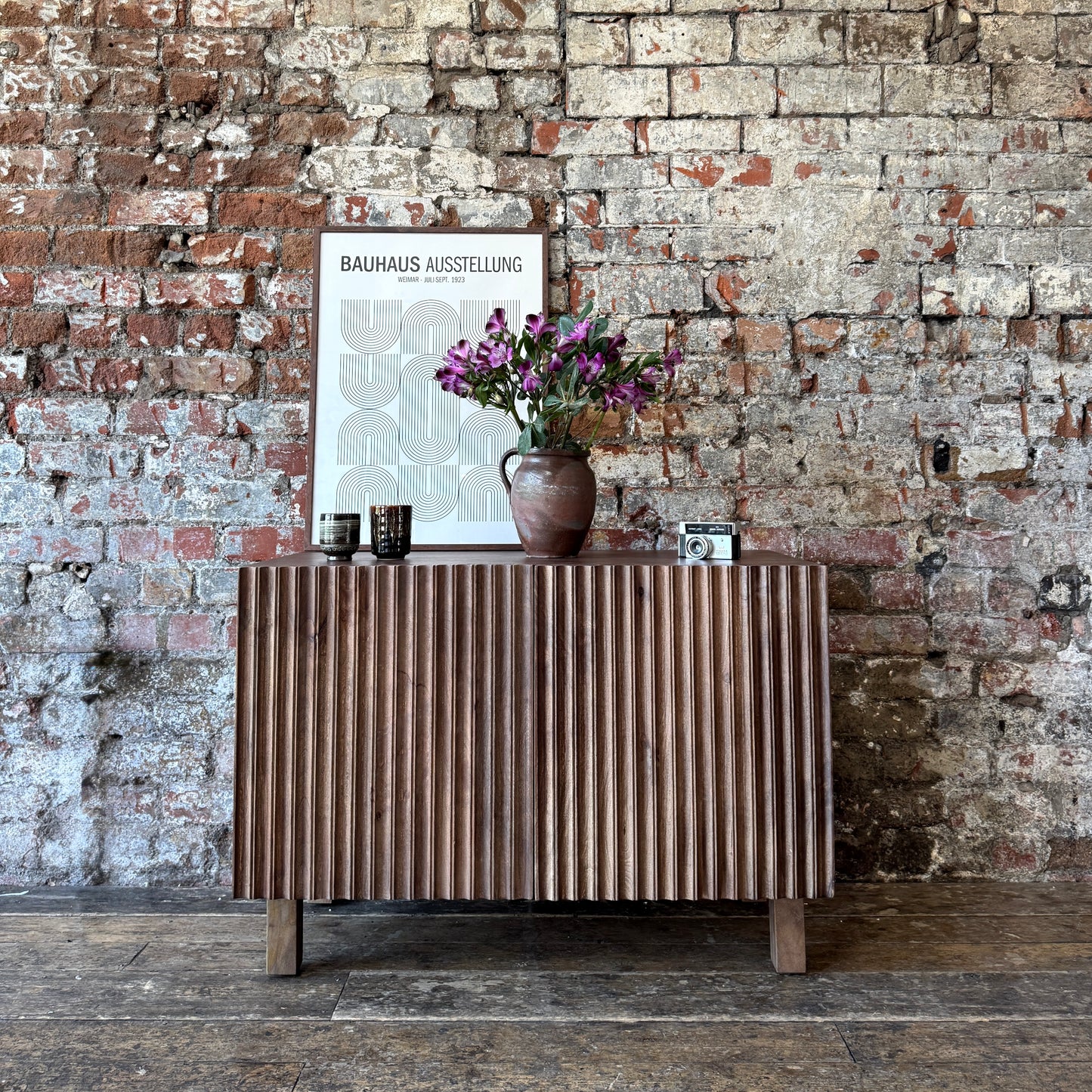 Arlo Solid Mango Wood 2 Door Sideboard in Walnut