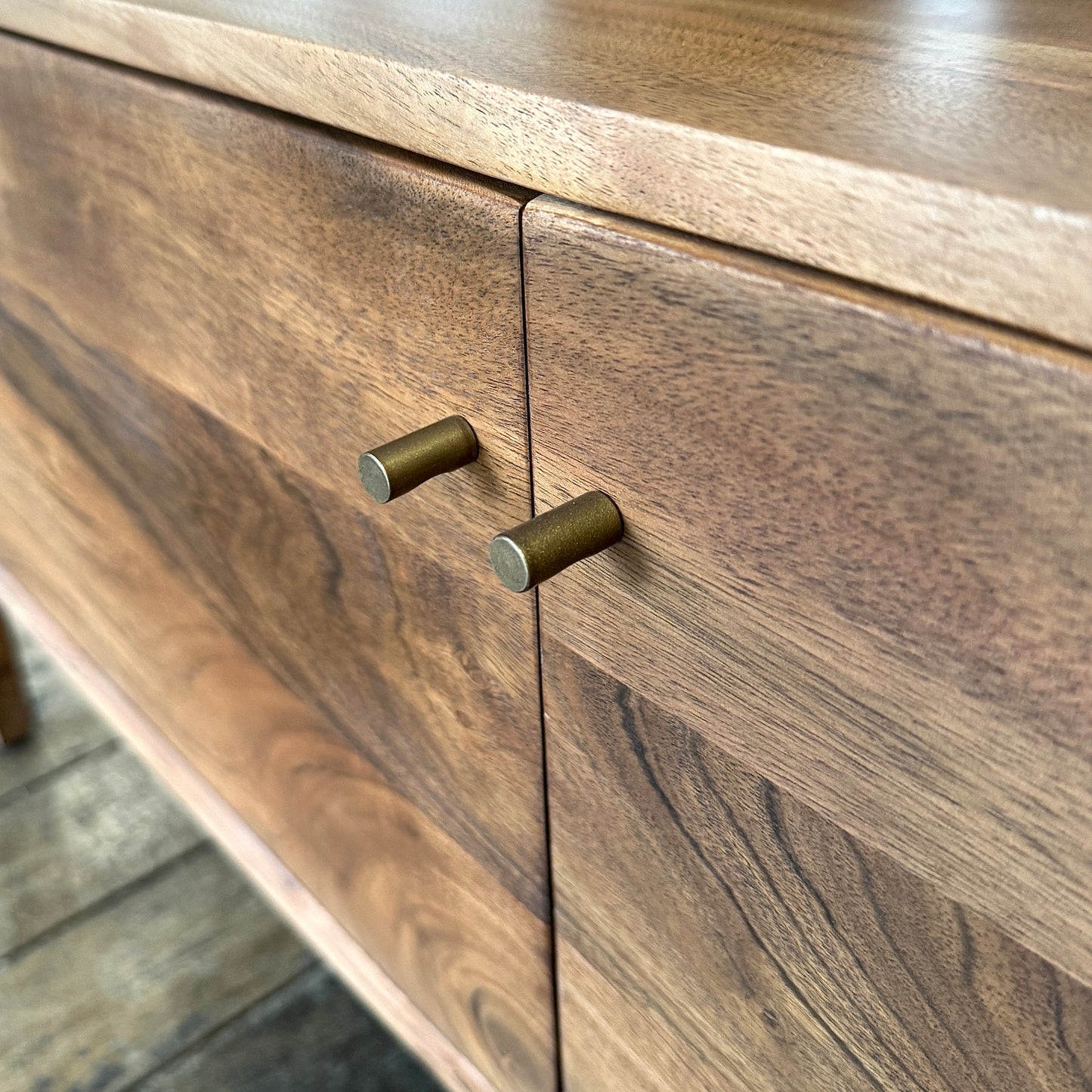 Lucca Solid Acacia Wood 3 Door TV Stand