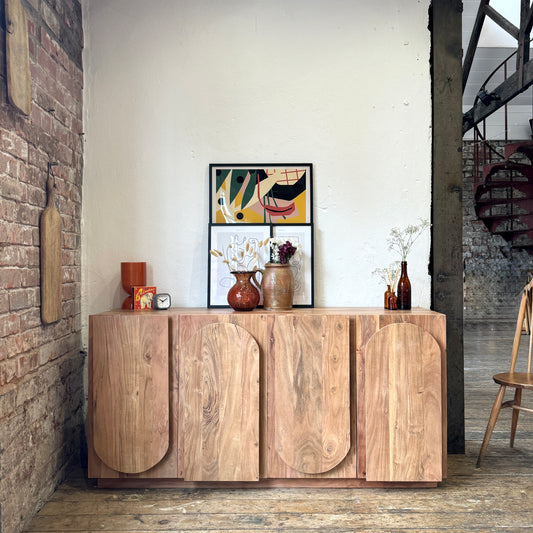 Archer Solid Acacia Wood Large 4 Door Sideboard