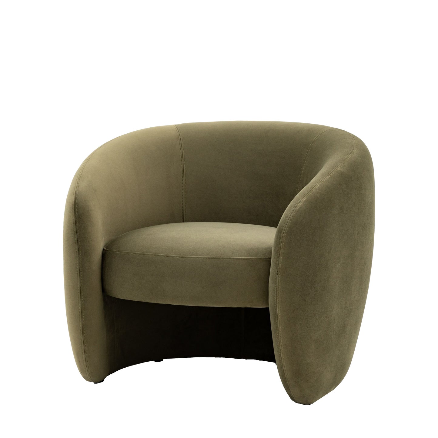 Aoife Curved Armchair in Moss Green