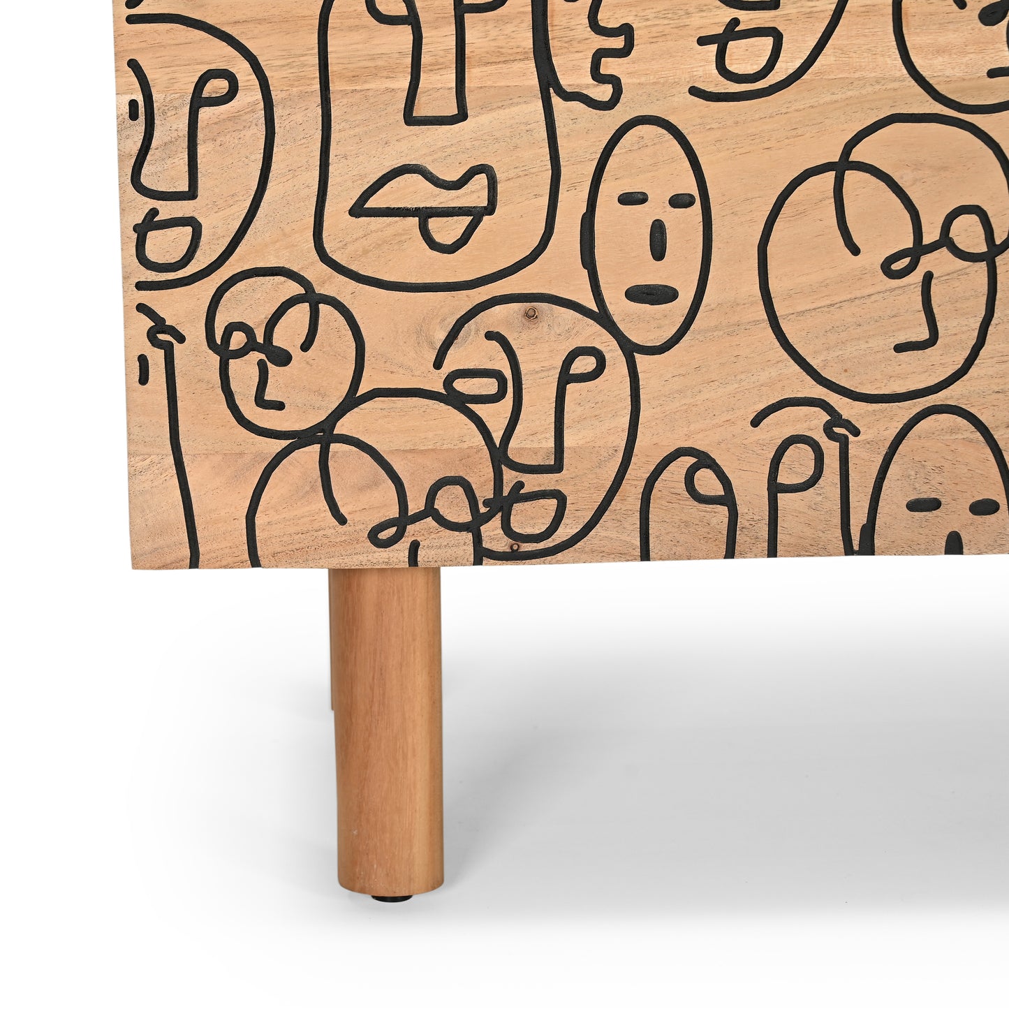 Faces Solid Acacia Wood Medium TV Stand