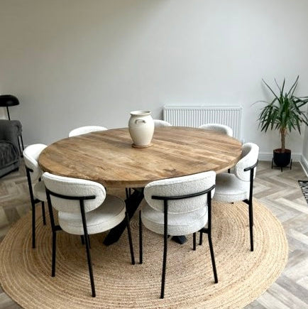 Sara Solid Mango Wood Dining Table with Walnut Wash (4 Sizes)