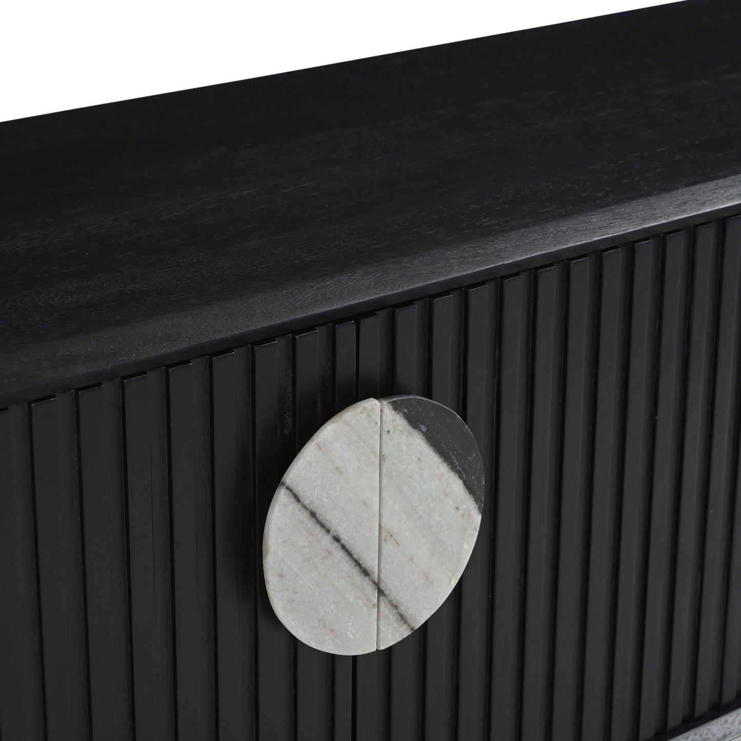 Madison Solid Mango Wood TV Unit Black