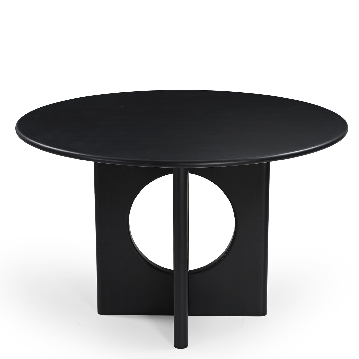 Chicago Round Solid Mango Wood Dining Table Black