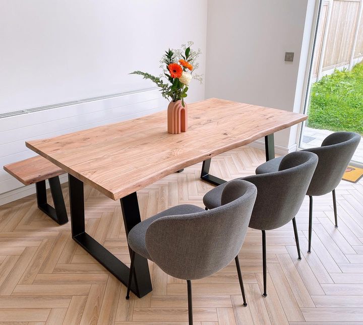 Indiana Dining Table and Bench Set (2 Colours and 2 Sizes)