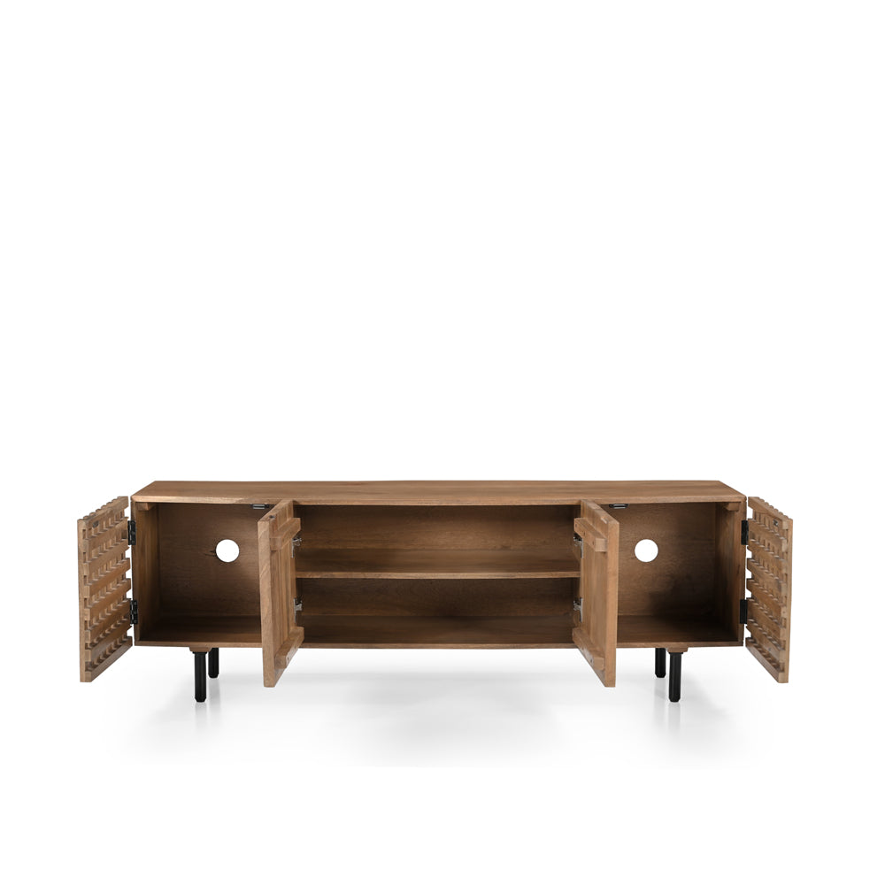Nova Solid Mango Wood 4 Door TV Unit