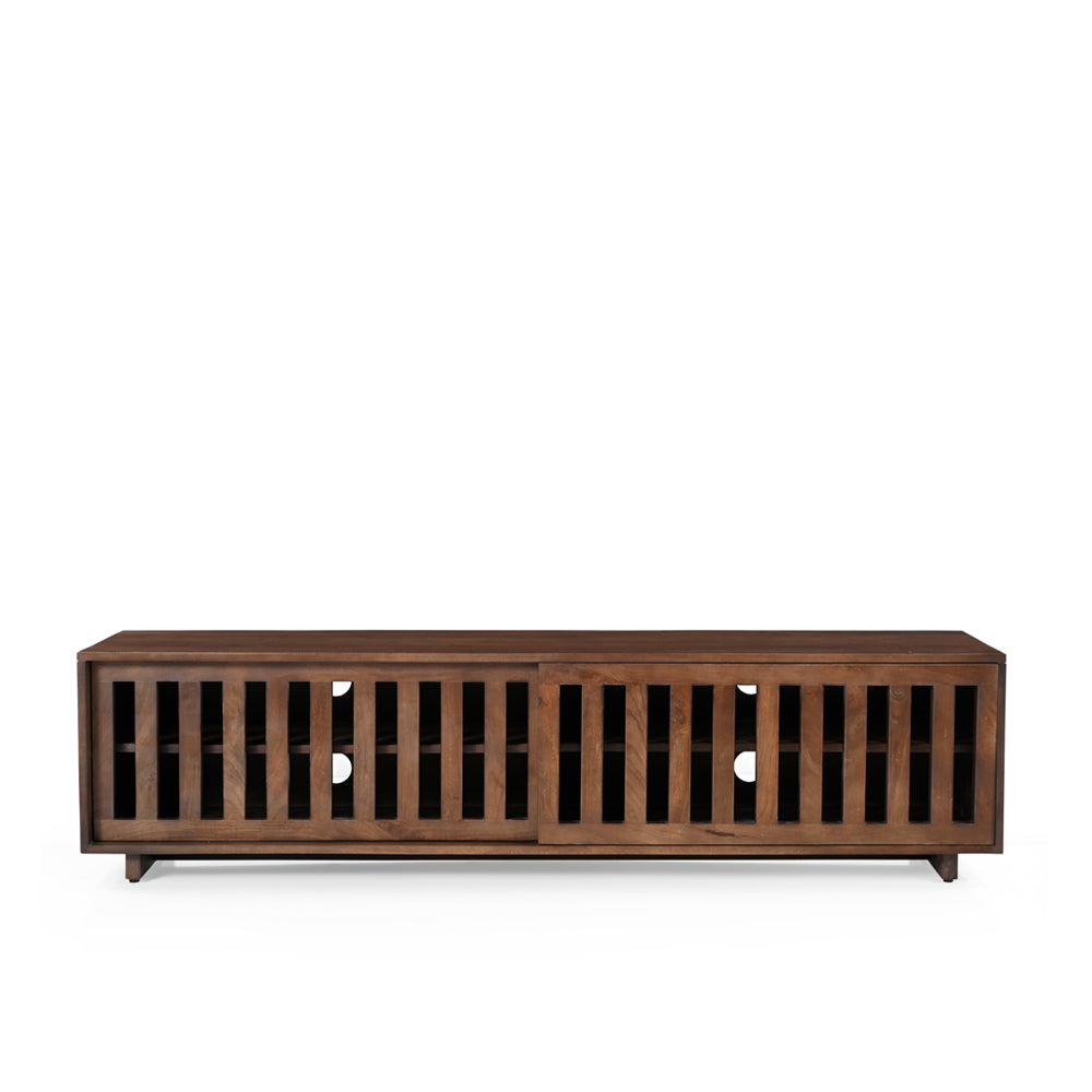 Caleb Solid Mango Wood TV Stand in Dark Brown (4 Sizes)