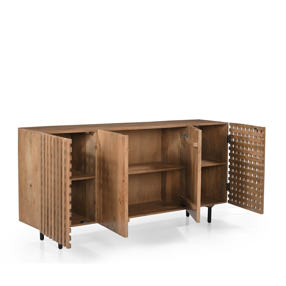 Nova Solid Mango Wood 4 Door Sideboard