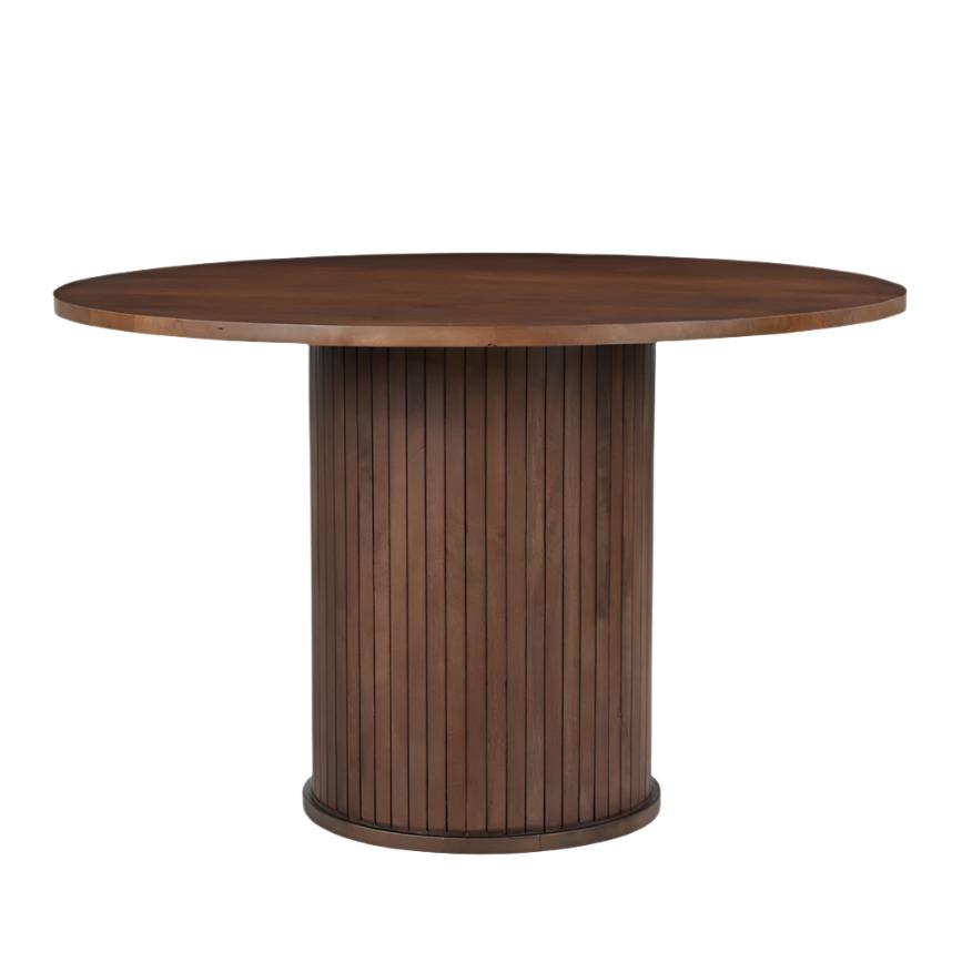 Oxley Solid Mango Wood Dining Table Walnut