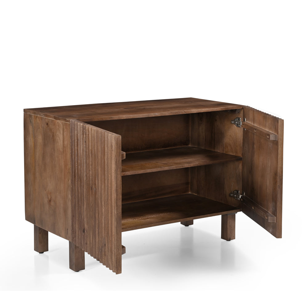 Arlo Solid Mango Wood 2 Door Sideboard in Walnut