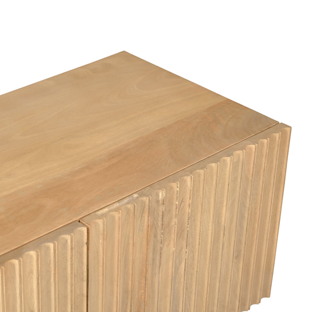 Arlo Solid Mango Wood 2 Door 2 Drawer TV Unit Natural