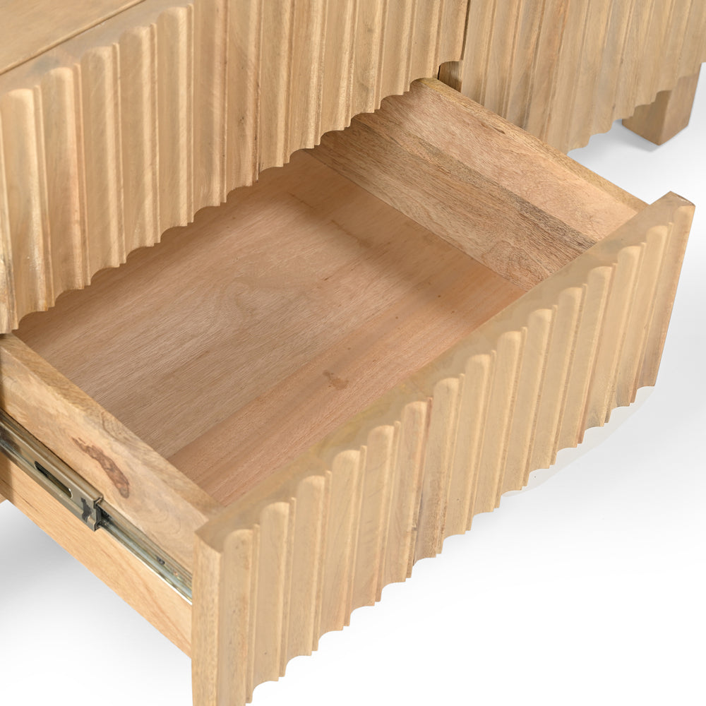 Arlo Solid Mango Wood 2 Door 2 Drawer TV Unit Natural