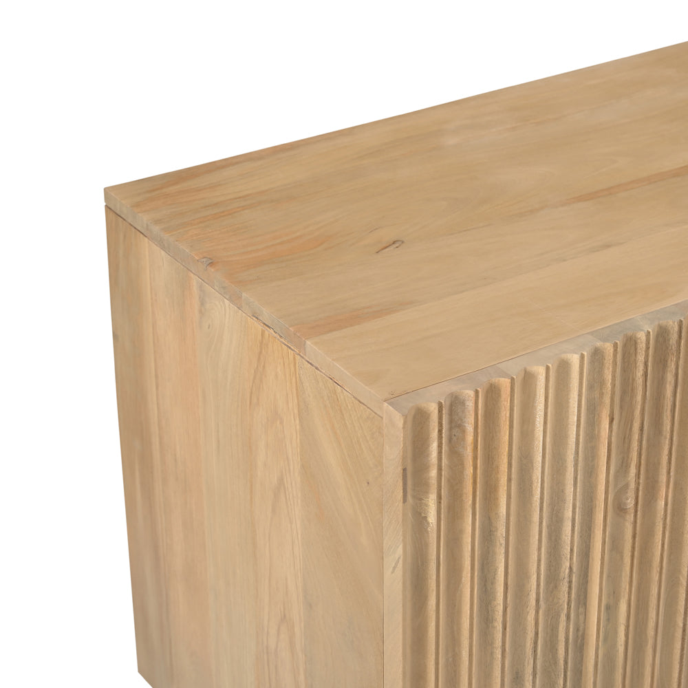 Arlo Solid Mango Wood 2 Door 2 Drawer Sideboard Natural