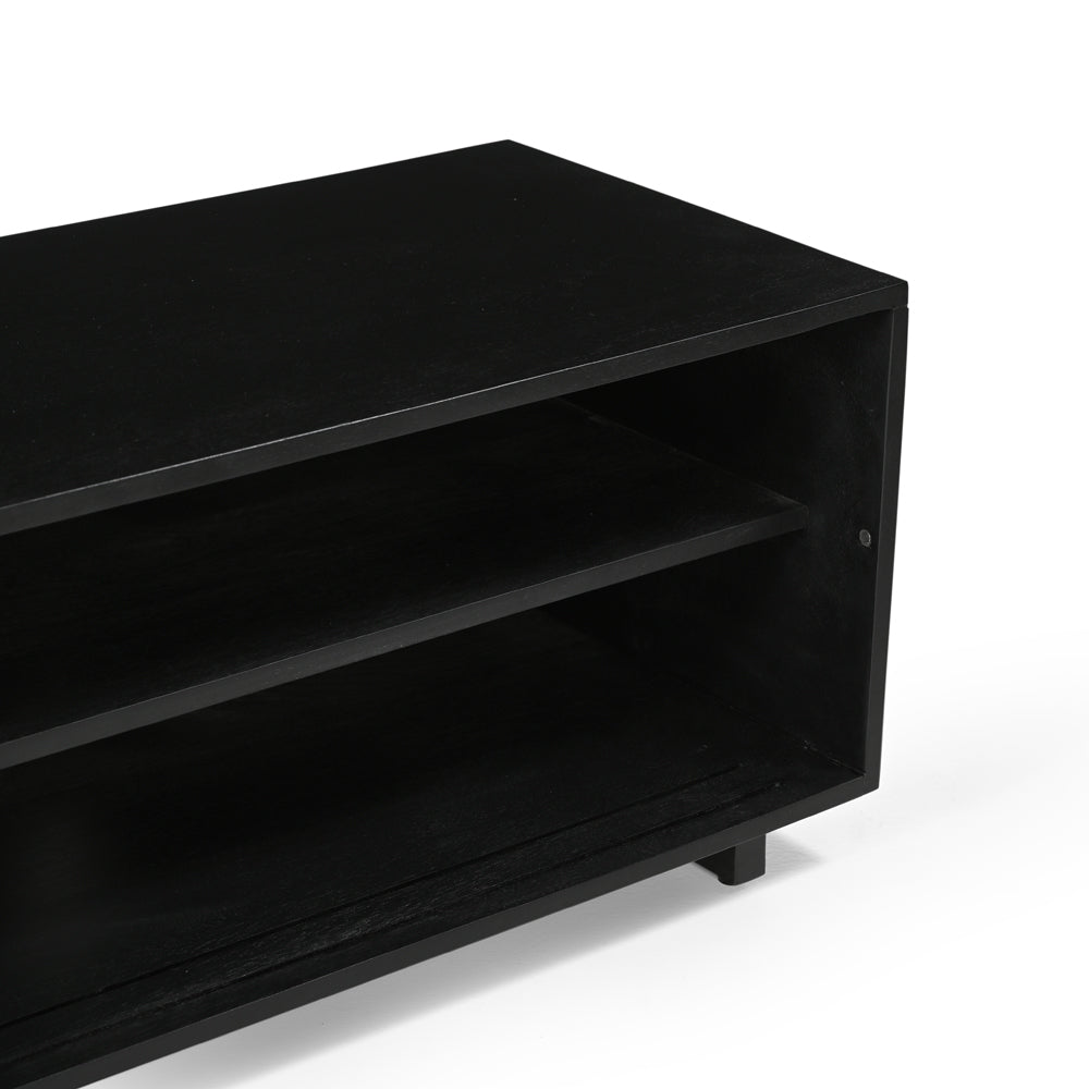 Caleb Solid Mango Wood TV Stand in Black (4 Sizes)